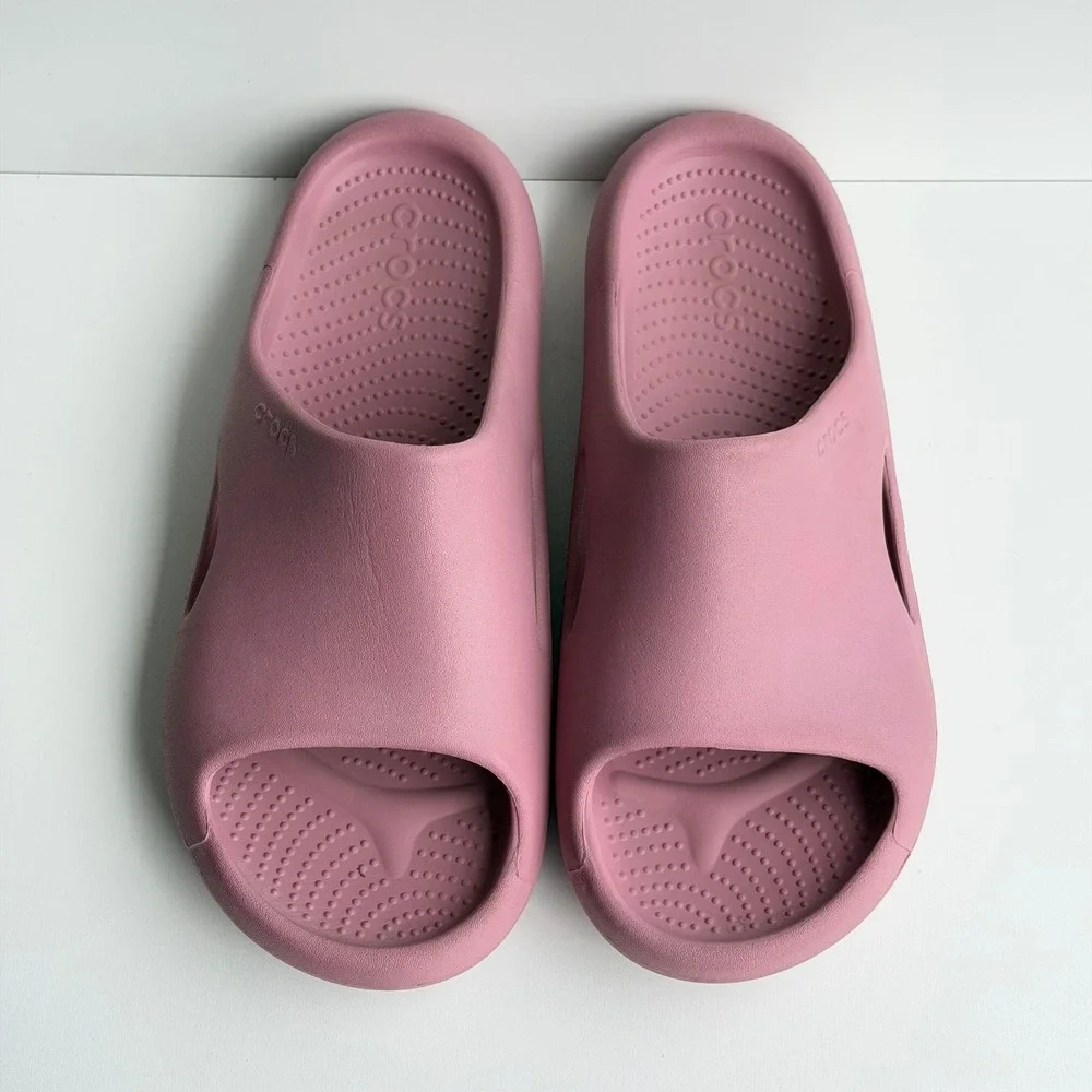 Crocs Mellow Recovery Slides Mens 13 Pink Comfort LightRide Foam Sandals